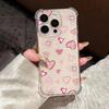 Love Heart Phone Case For iPhone 17 Pro Case iPhone 15 13 11 12 14 16 Pro Max 17 Air Soft Bling Glitter Transparent Cover Coque
