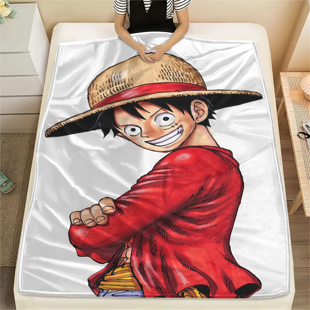 1PC One Piece Monkey D Luffy Patterned Flannel Blanket Suitable For All Seasons For Home Decor Warmth And Comfort Gifts Holiday Present