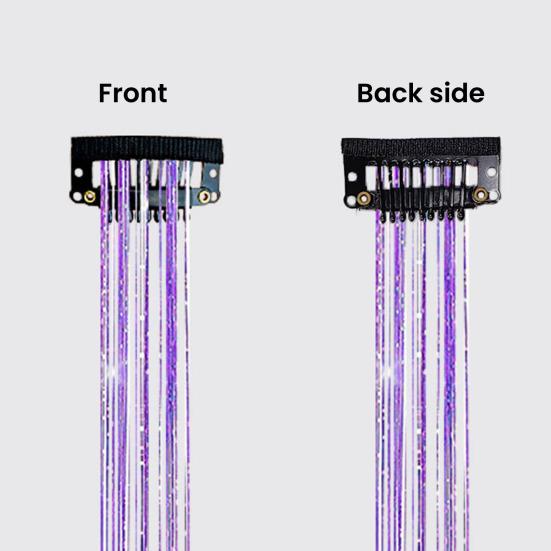 Женские заколки-трессы для волос с мишурой, термостойкие, цветные, длинные прямые, сказочные, с блестками, мишура для волос, женские аксессуары для волос