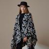Women'S Korean Version Of Winter Shawl Outer Fashion Long Knitted Cape Leopard Print Thickened Warm Scarf Women