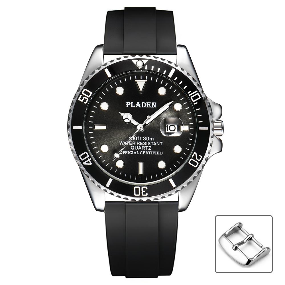 PLADEN Luxury Mens Watches Fashion Sport Chronograph Bezel Quartz Wristwatch Casual Stainless Steel Dive Clock Relogio Masculino