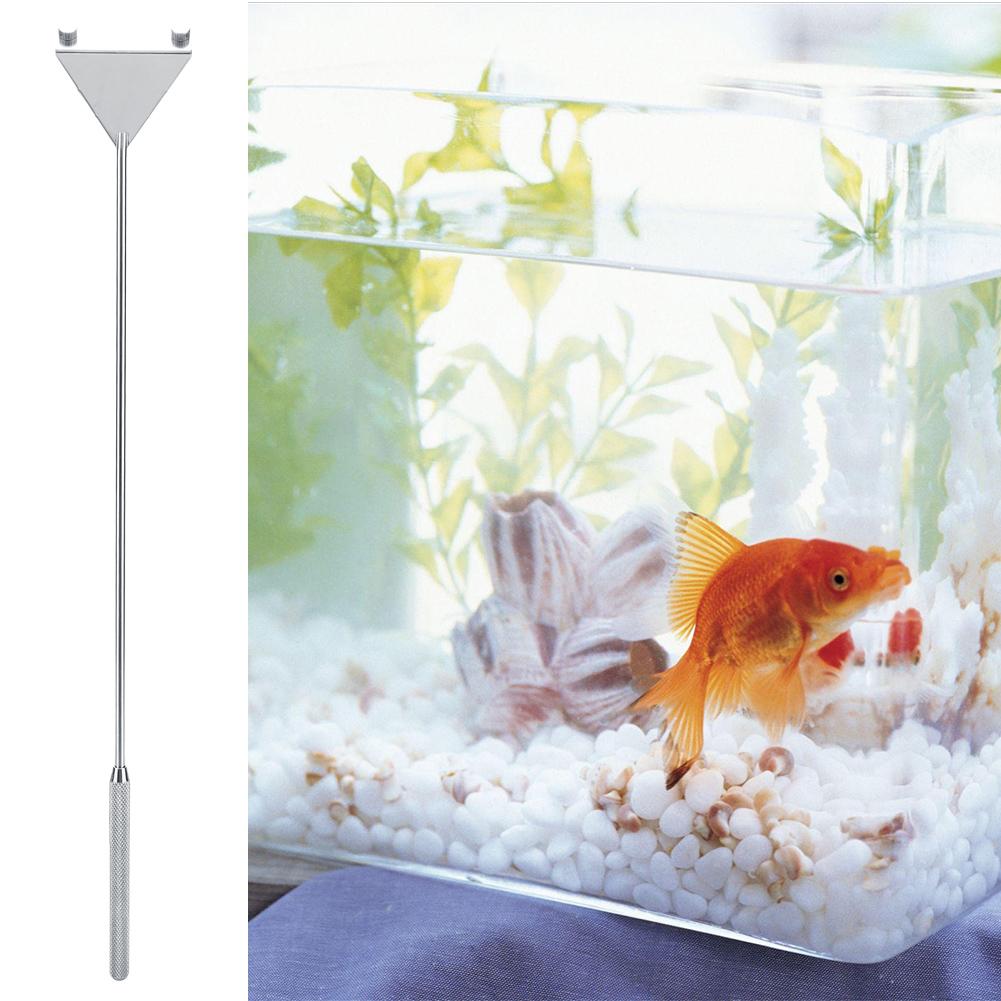 Нержавеющая сталь Ржавчина Доказательство Скребок Аквариум Рыба Растение Инструмент для чистки(45см, Широкий)