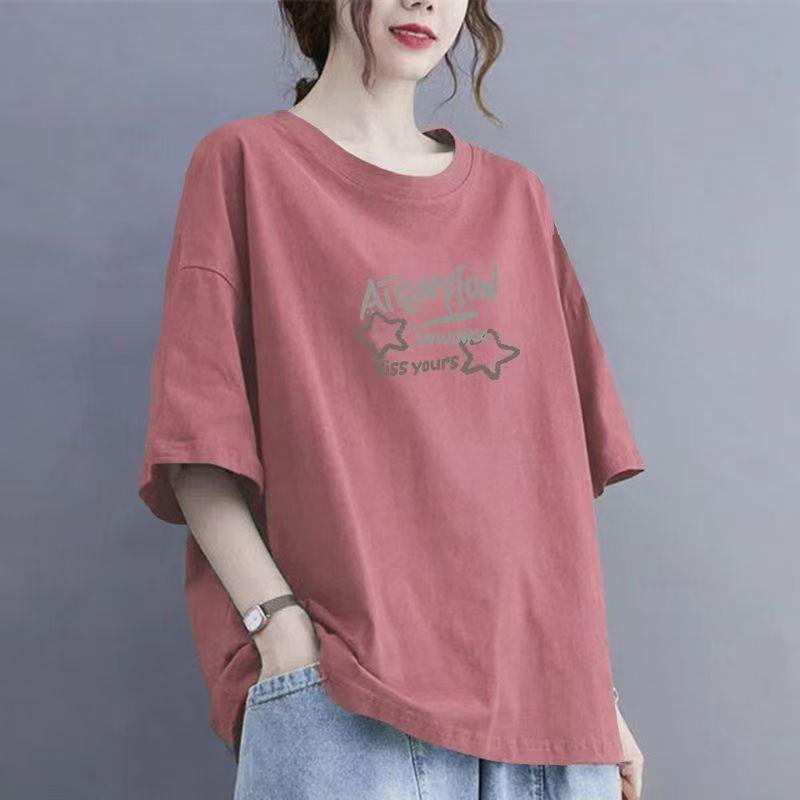 Футболка с короткими рукавами из хлопка и абрикоса, женская, лето 2024, новый нишевый дизайн, свободные топы в стиле Гонконга, шикарные топы