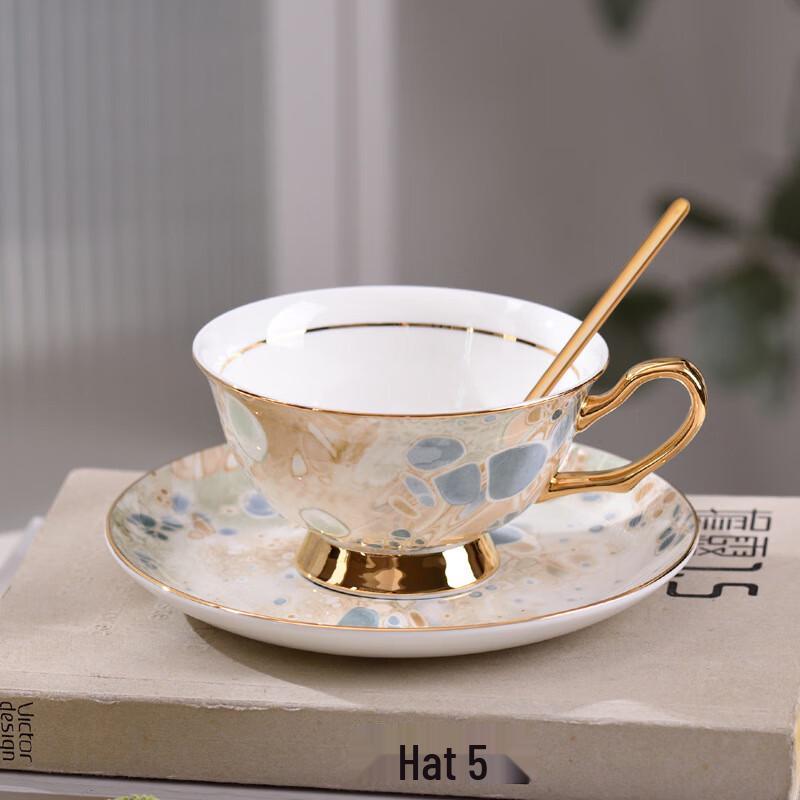 DHGU Позолоченный Европейский Кофейный и Чайный Сервиз из Костяного Фарфора