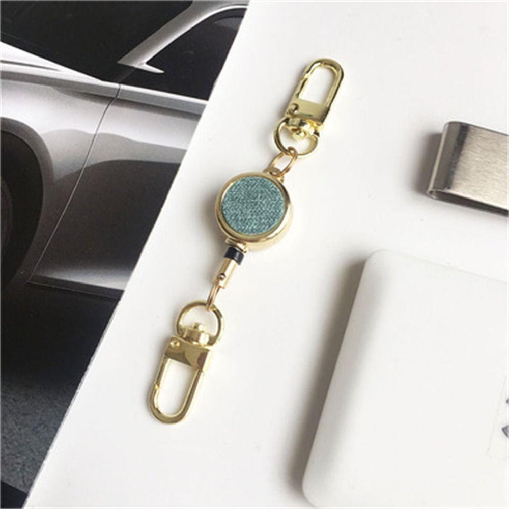 Extendable Retractable Badge Reel Pull Keyring Easy Pull Buckle ID Lanyard Key Ring Name Tag Elastic Metal Badge Holder