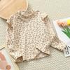 Girls' Floral Long-Sleeve Base Layer - Trendy Autumn/Winter Top for Kids