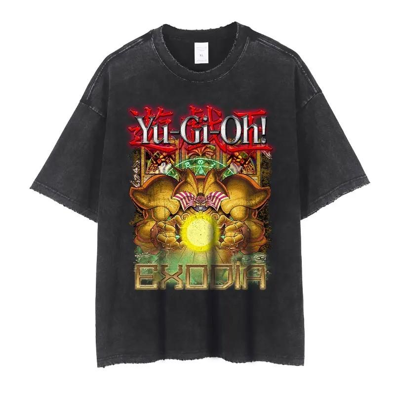Anime Yugioh Cotton TShirt Vintage Wash Yugi Mutou Cotton Tee Unisex