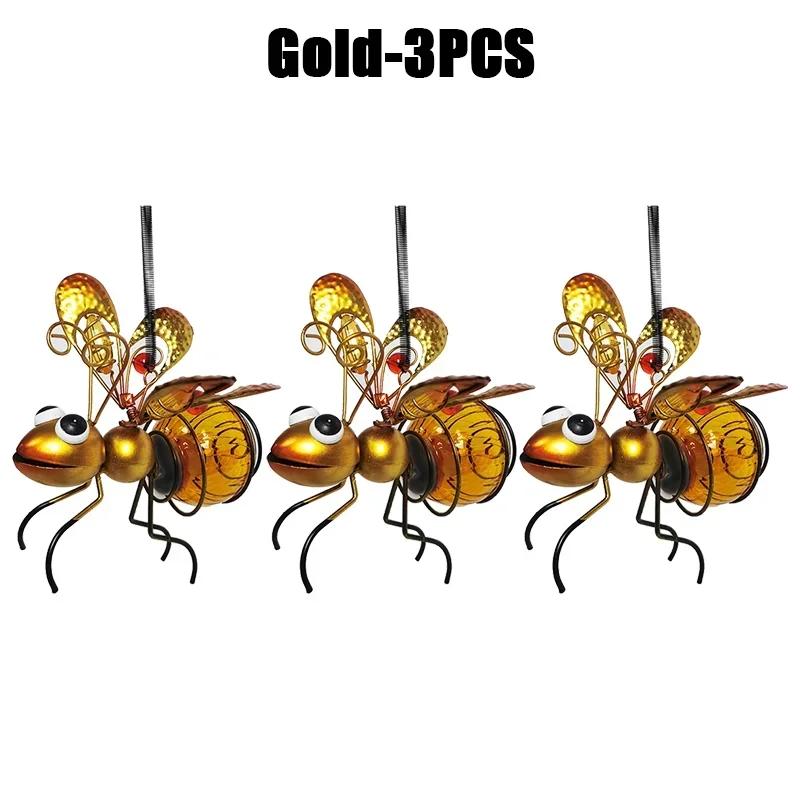 Портативный красочный светодиодный солнечный фонарь в виде пчелы, бабочки, стрекозы, феи для подвешивания на улице, с клипсой, для садовой вечеринки, праздничного ландшафтного декора