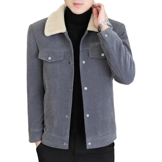 Мужская куртка, пальто, однотонная, с лацканами, застежкой на пуговицы, повседневная куртка, утолщенная бархатная подкладка, верхняя одежда, повседневная одежда