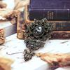 Vintage Crytal Flower Brooch Pins Turkish Women Retro Gold Color Crystal Jewelry Ethnic Wedding Bridal Gift