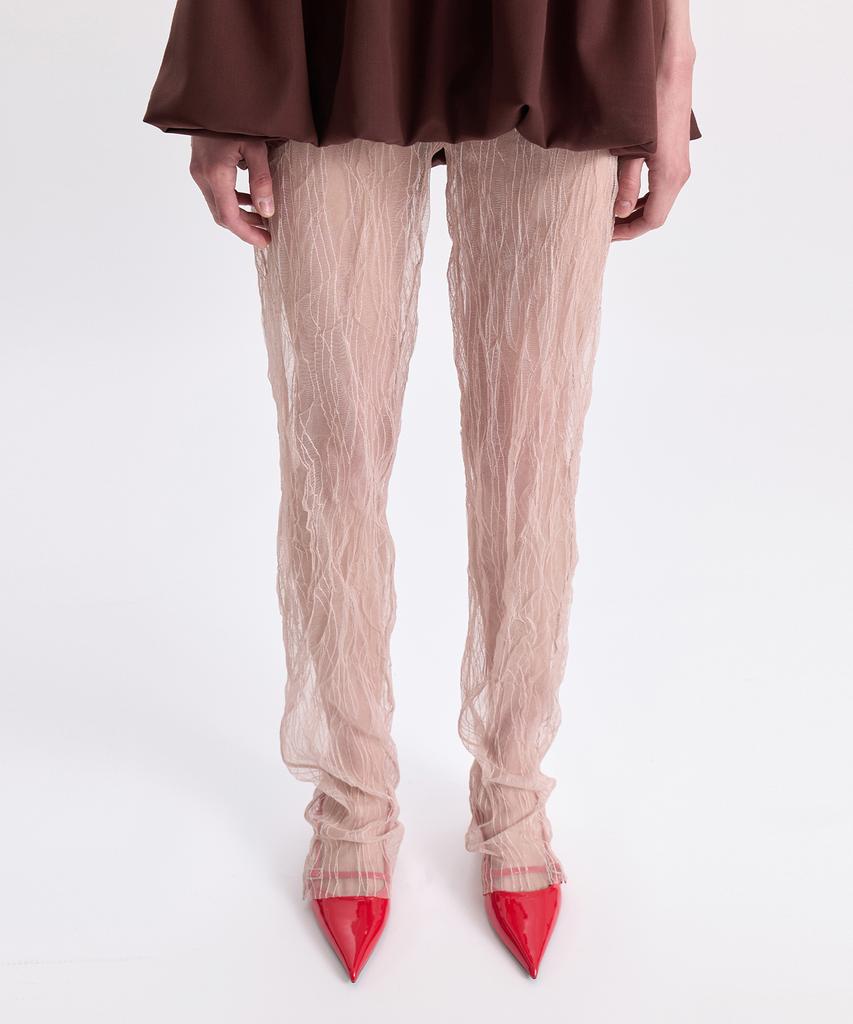 GYEONG Tulle Slim Pants_Beige