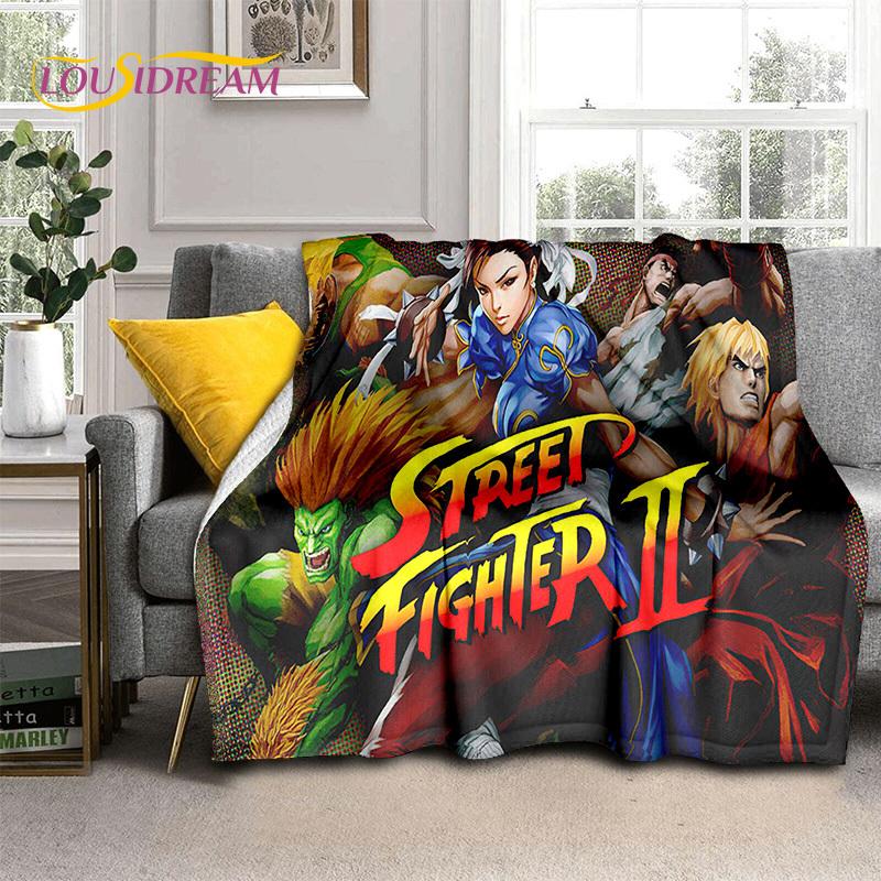 SF Retro Game Street Fighter Gamer Blanket,Soft Throw Blanket for Home Bedroom Bed Sofa Picnic Travel Office Cover Blanket Kids