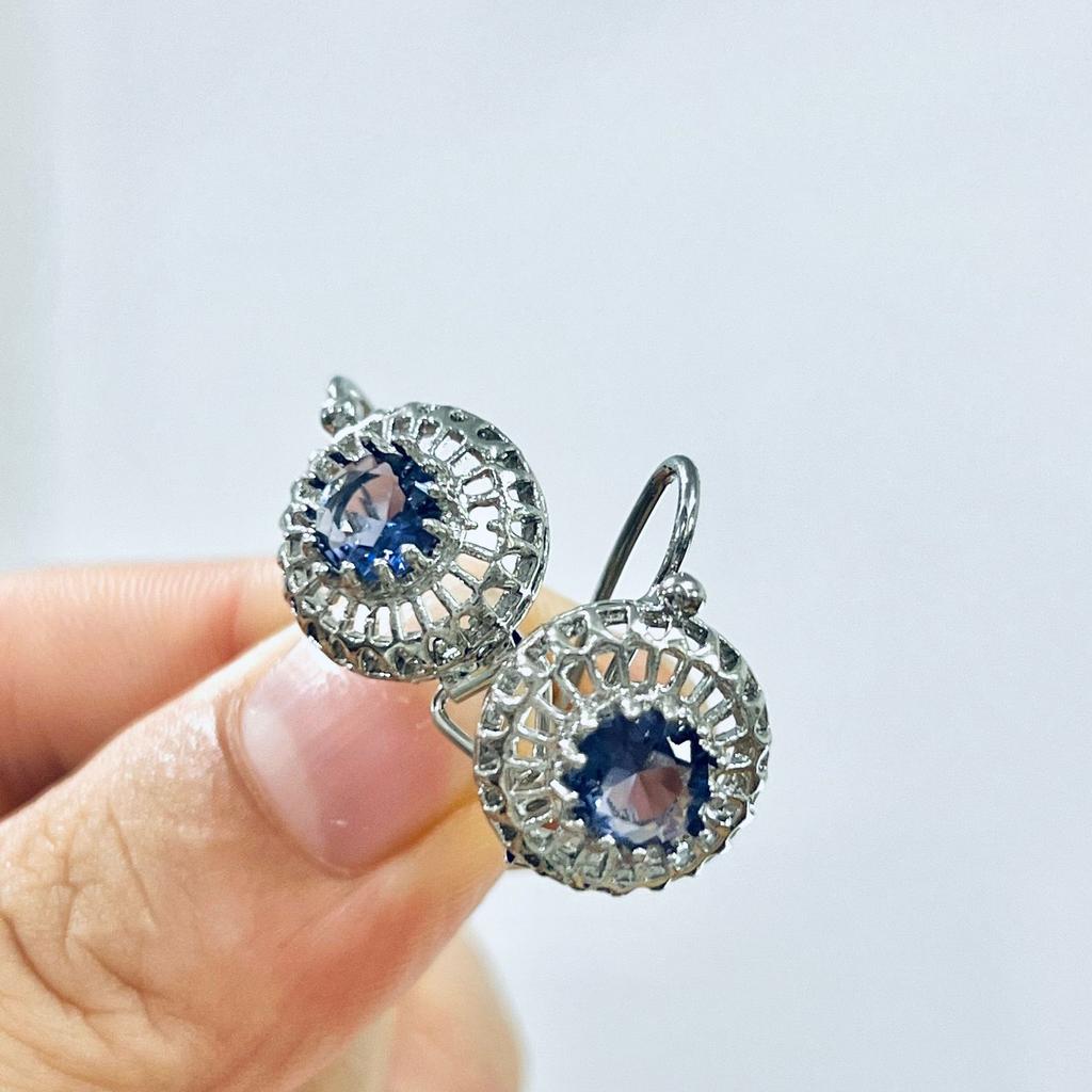 Темпераментные циркониевые серьги, Рубиновые цветы, Многослойная ретро-простота, Серьги-кольца