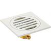6 Inch Square Shower Floor Drain with Flange,Quadrato Pattern Grate Removable,Food-Grade SUS 304 Stainless Steel,Watermark&CUPC Certified,Matte Black