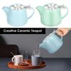 550ml Ceramic Teapot With Detachable Tea Infuser Japanese Style Porcelain Teapot Smooth Surface Ceramic Tea Kettle for Home