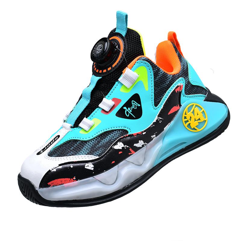 Детские баскетбольные кроссовки Спортивная обувь для мальчиков начальной школы с противоскользящим покрытием, амортизацией и износостойкостью