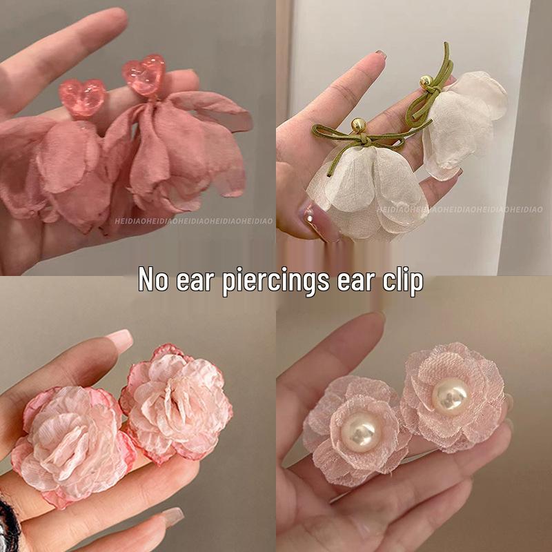 Серьги-клипсы в стиле 80-х в гонконгском стиле красного и синего цвета для непроколотых ушей – Высококлассные французские роскошные серьги-кольца