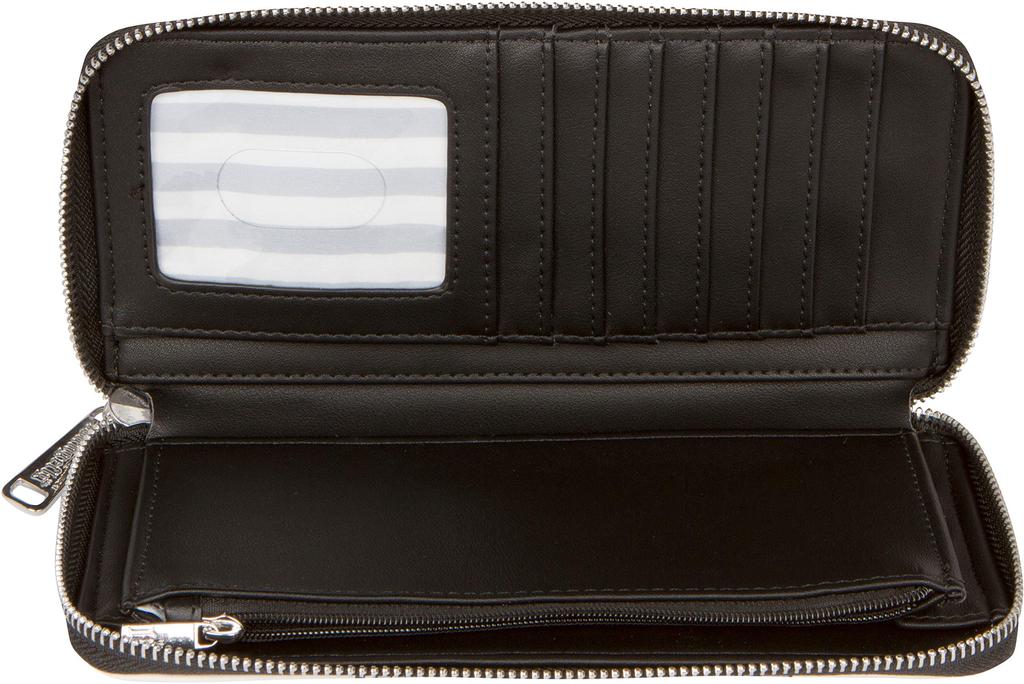 Loungefly Disney Mickey Mouse Faux Leather Wallet Bifold Round - & Zipper, Off-White, Casual.