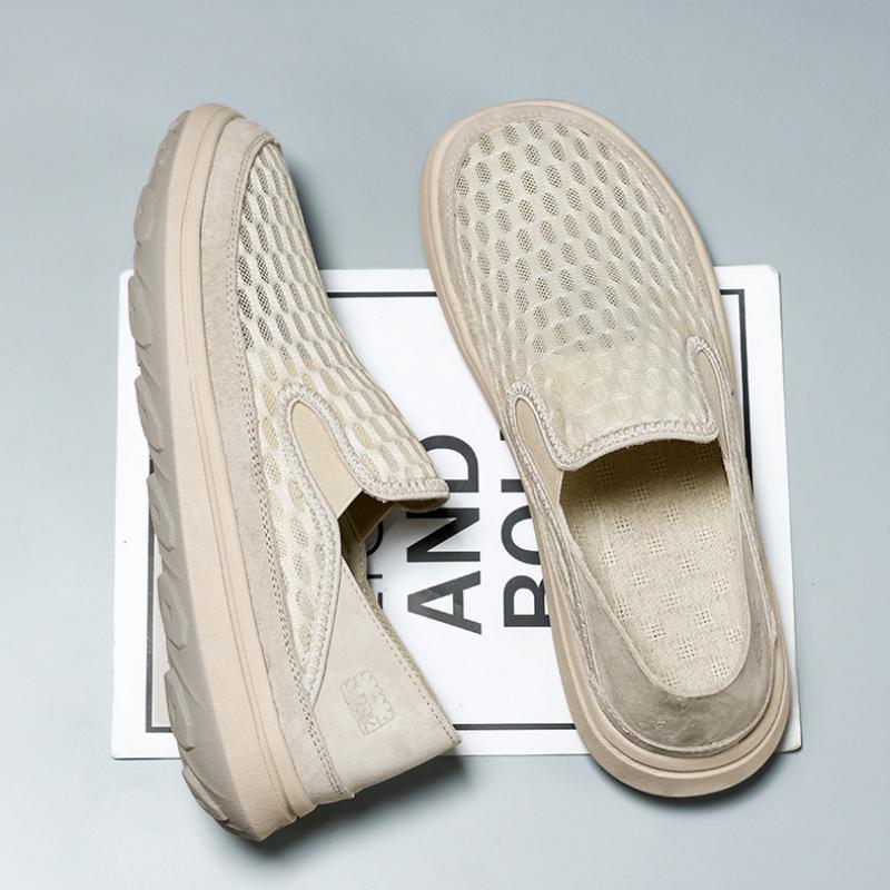 Оригинальные мужские сетчатые туфли на платформе, повседневные лоферы слипоны с плоской низкой подошвой, простая модная повседневная обувь для мужчин Zapatos Casuales 2025