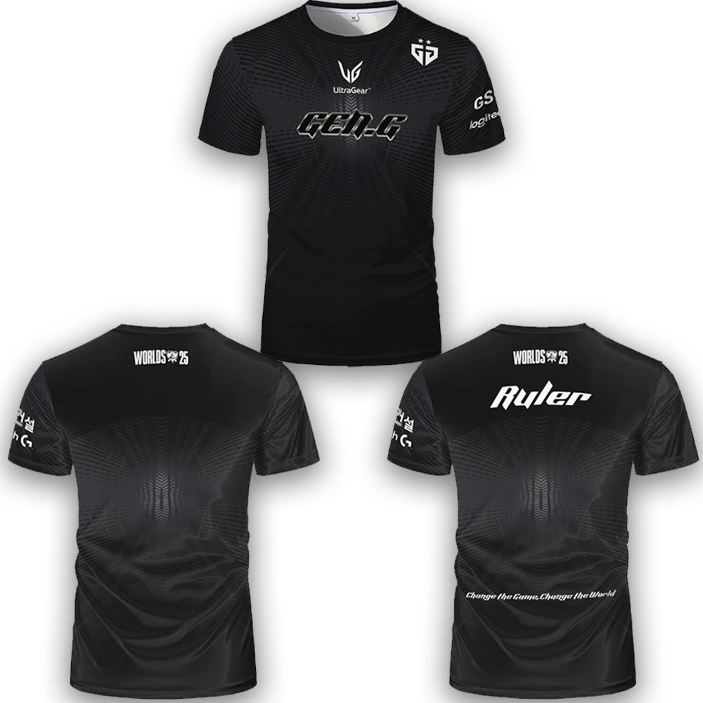 2025 Gen.G ESports Club Team Jersey Summer Gamer Daily Training Breathable Loose Short Sleeve Fan Gift Customizable Name T-shirt