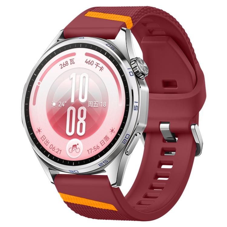 Press Button Diagonal Stripe Woven Texture Two Color Silicone Watch Band 22mm Replacement Strap