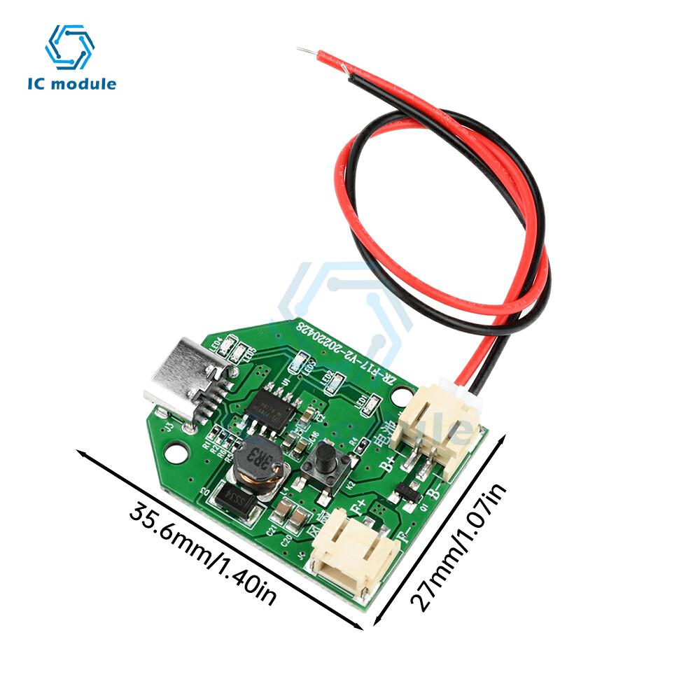 Плата управления для портативного USB-вентилятора Type-C, 9В, трехскоростная, бесступенчатая регулировка скорости, зарядка