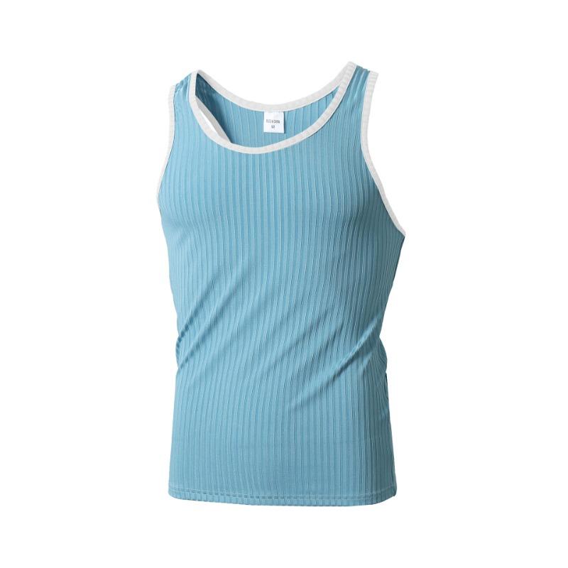 Летняя трикотажная майка Fitness Fit с вертикальными полосками, мужская майка I-Block Color Block