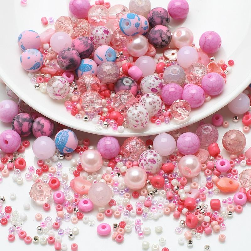 50g/bag Mixed Color Loose Beads Glass Acrylic Beads For DIY Jewelry Making Accessories