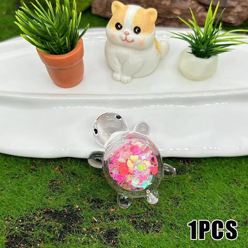 1 шт. Милая прозрачная светящаяся блестящая большая черепаха Diy Trendy Play Accessories Cream Gel Keychain Bag Подвеска