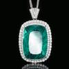 Jewelry Copper Bottom Gold-Plated Imitation Emerald Pendant Necklace Stone 20 * 28