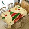 Christmas TableclotYear Pattern Rectangular Tablecloth Household Dining Table Coffee Table Cloth Antifouling Decorations
