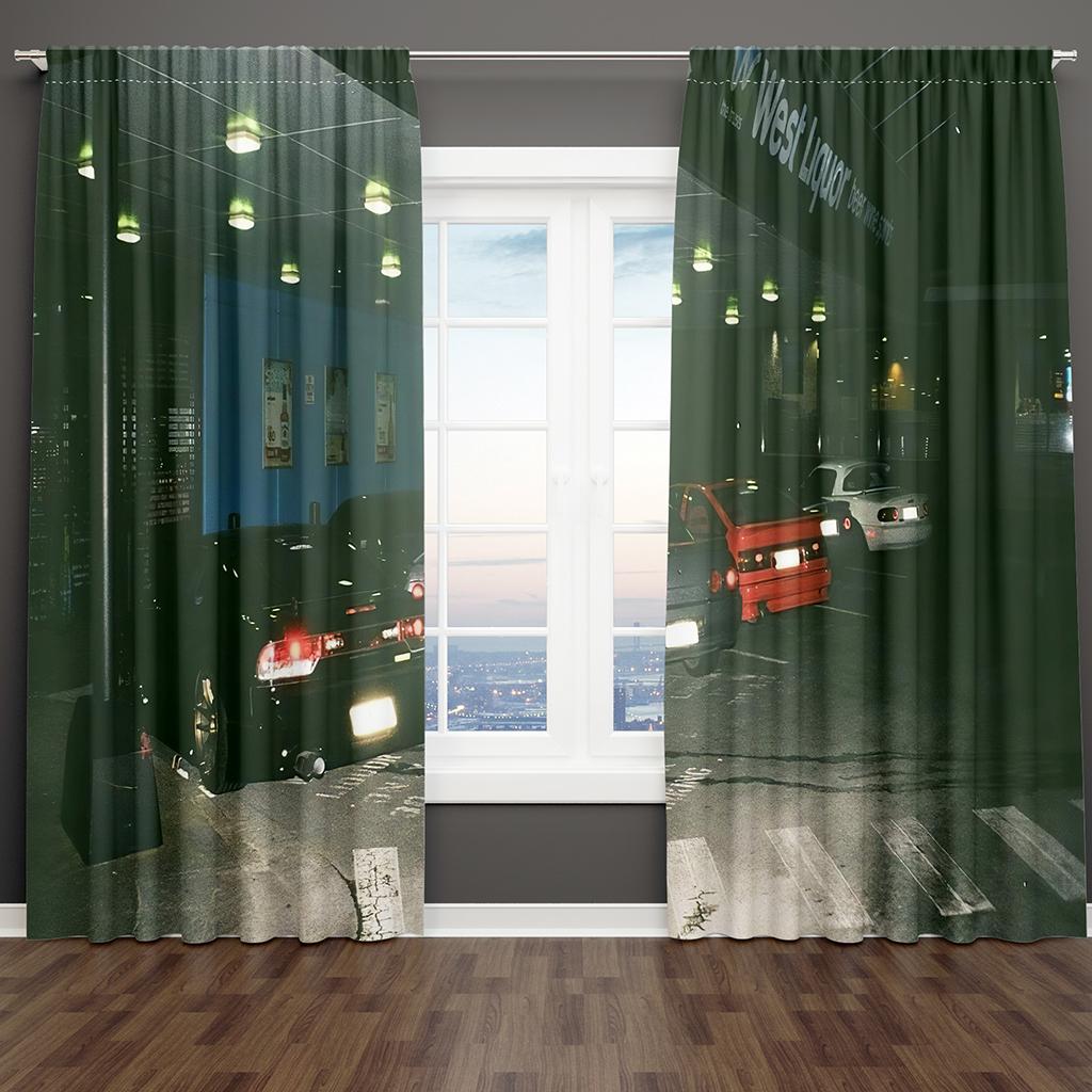 Crane Japanese All Kinds of Photos Customize Pattern Free Shipping 2 Panels Slim Windowpane Drape for Livingroom Space Bedchamber Decoration