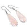Natural Rose Quartz Gemstone 925 Sterling Silver Jewelry Earring 1.65" N6g02