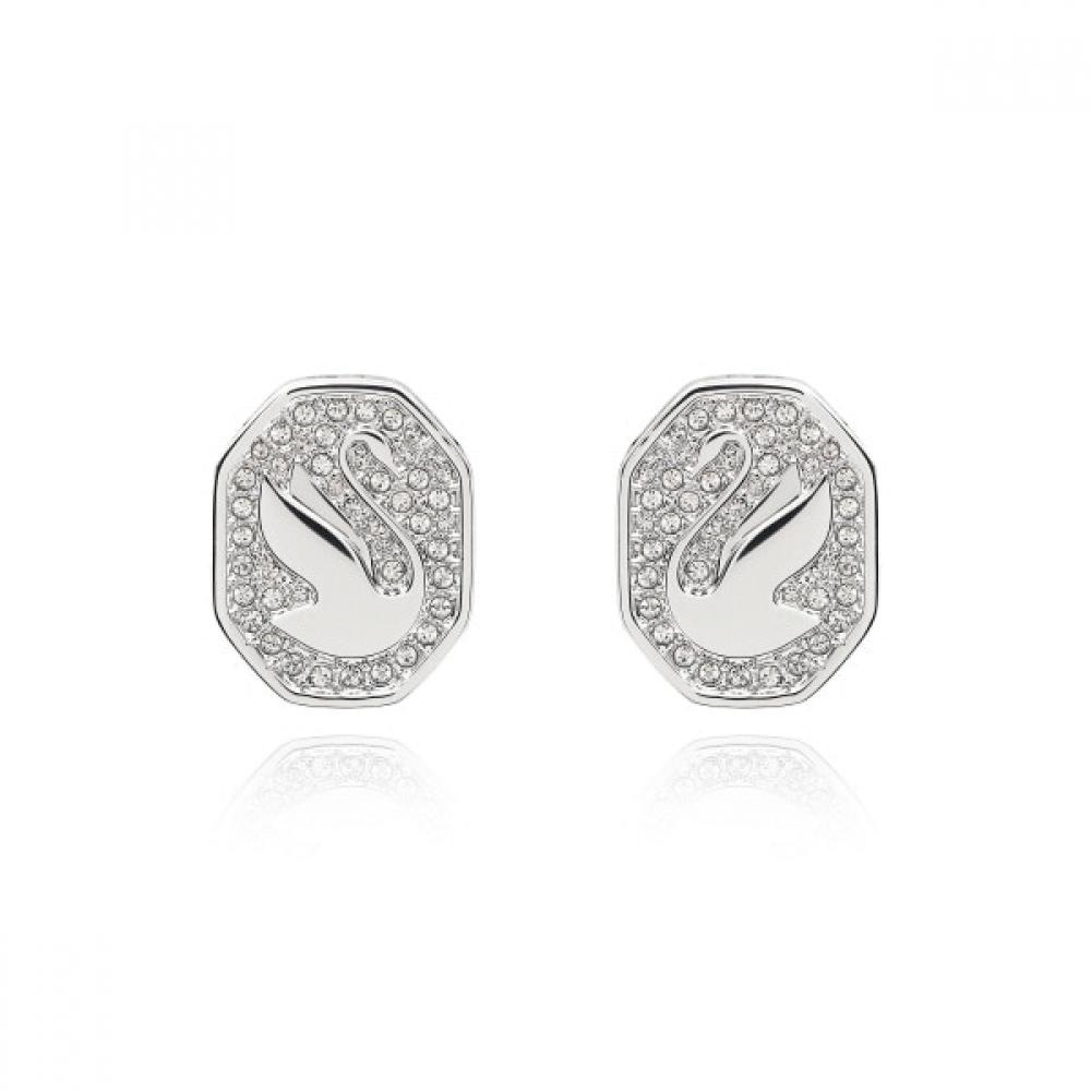 Swarovski 5621097 Swan Signum Swan Stud Earrings