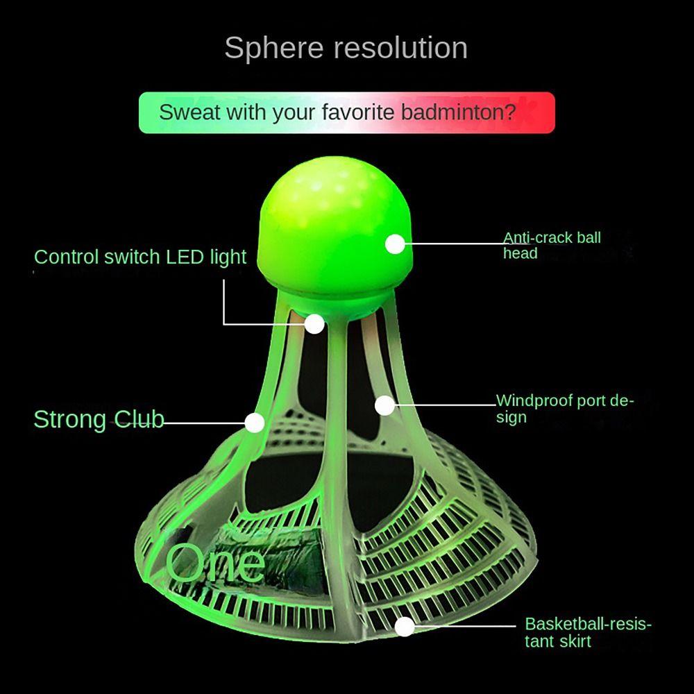 1/2/5pcs Super Resistant Fluorescent Shuttlecocks with LED Light LED Badminton Ball  Outdoor