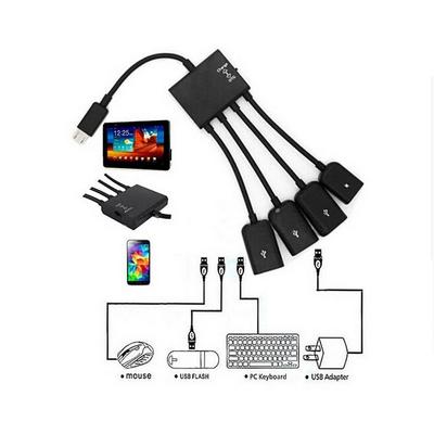 1-4 USB HUB Micro USB/ TypeC OTG зарядный разветвитель адаптер кабель легко подключать различные устройства