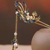 Pearl Phoenix U-shaped Hairpin Tassel Chinese Style Hair Stick Exquisite Hanfu Hair Stick  Perform