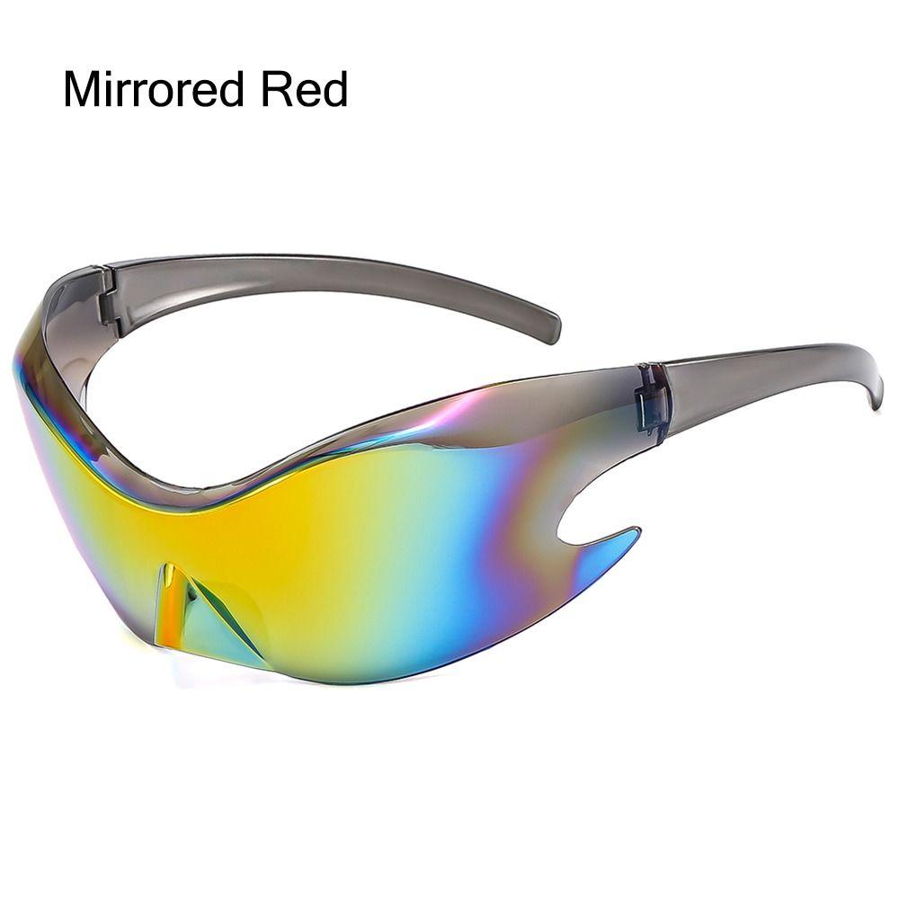 Y2K Sports Punk Sunglasses for Women Men, 2025 New Trendy Retro Wrap Around 2000's Sun Glasses Lady One-piece Steampunk