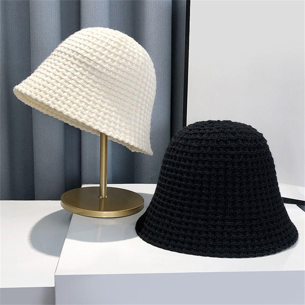Crochet Knitted Fisherman Hat Soft Basin Hat Casual Skull Hat Autumn Winter