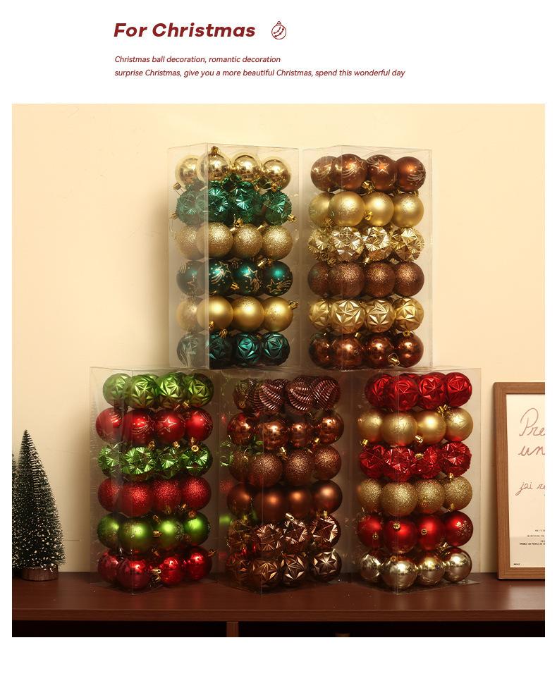 Christmas Ball Gift Box Set 36 Pack 6cm Plastic Colorful Decorative Hanging Ornaments for Christmas Tree