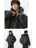Men's Winter Retro Haute Couture Cotton Jacket with Fur Collar, Plus Velvet Thickened, Warm Outerwear.