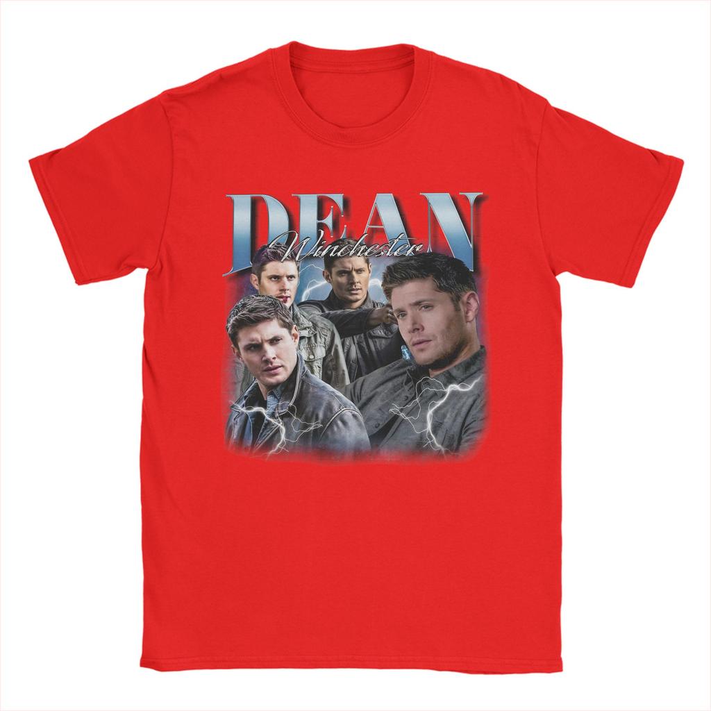 Новинка Винтаж Dean Winchester Сверхъестественное Футболки для Мужчин Хлопковые Футболки с Коротким Рукавом Идея для Подарка Одежда