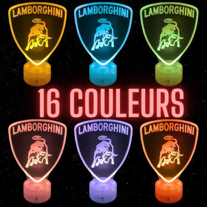 Lampe de Chevet 3D LED Voiture Lamborghini, Veilleuse changement de Couleurs, Lampe Tactile Bureau et Chambre, idée Cadeau