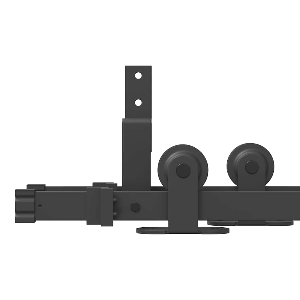 Sliding Door Hardware Set 305 cm Steel Black