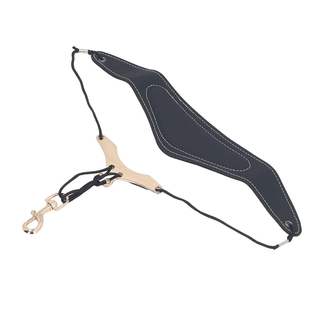 Saxophone Neck Strap Leather Breathable Adjustable Y Shape for Sax with Metal Swivel Snap Hook