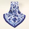 New Satin Silk Square Scarf Hijab Blue And White Porcelain Printed Bandana Kerchief Women Muslim Hijab Headscarf  Headband