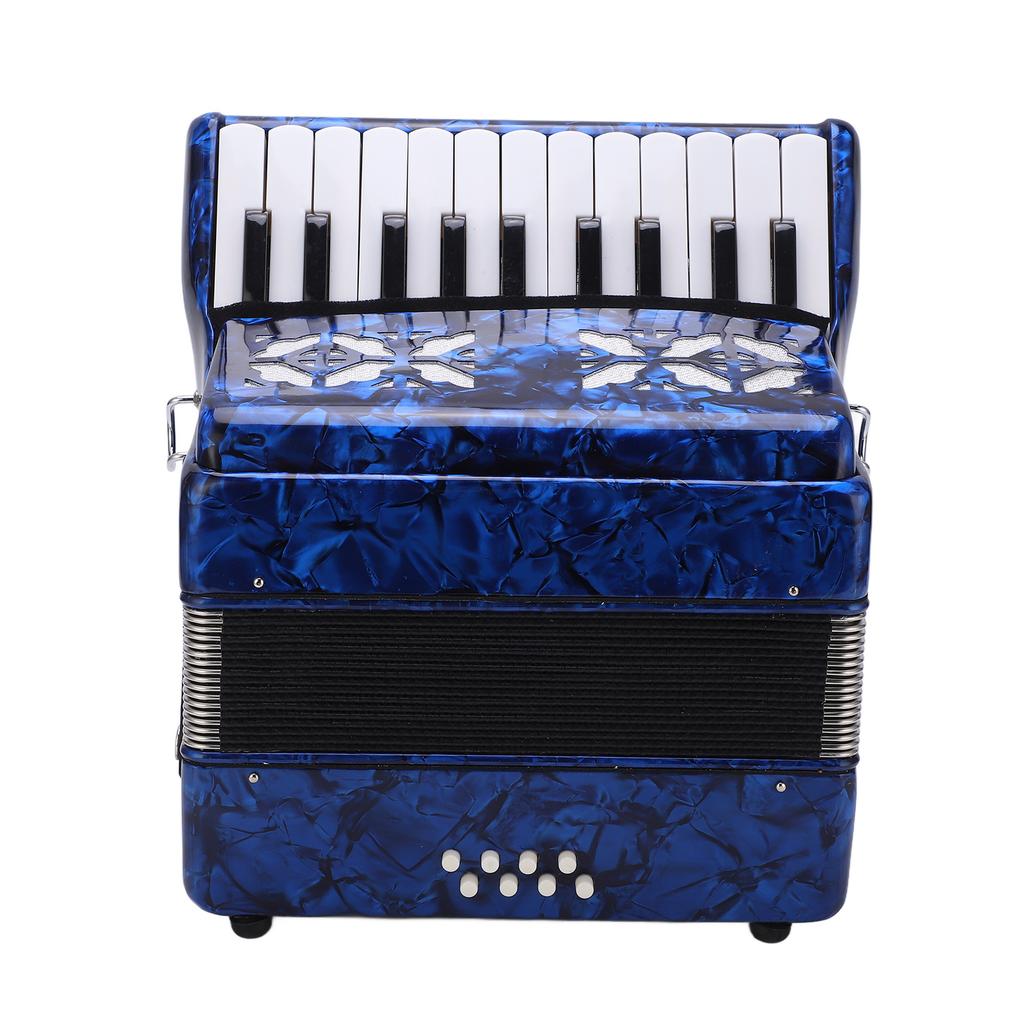 Accordion 22 Keys 8 Bass Celluloid Musical Instrument Toy for Home Stage PerformanceDark Blue