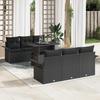 vidaXL 7-piece Garden Sofa Set with Cushions Black Poly Rattan, vidaXL 2-seater Garden Sofa with Storage &; 3356946