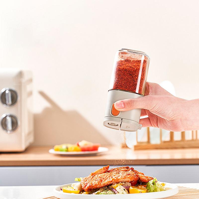 Многофункциональная количественная приправочная емкость объемом 180 мл, стеклянная бутылка для приправ с нажимным механизмом, солонка для кухни, шейкеры для специй и перца