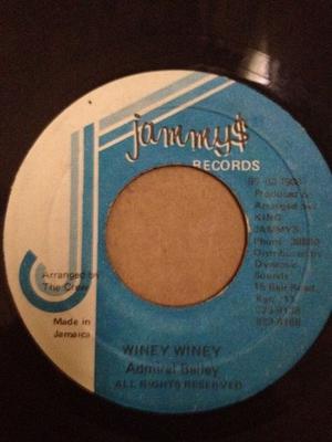 7-дюймовая пластинка ADMIRAL BAILEY - Winey Winey NONE Jammy's Records 1988 Ямайка Регги, Ска и Даб Б/у